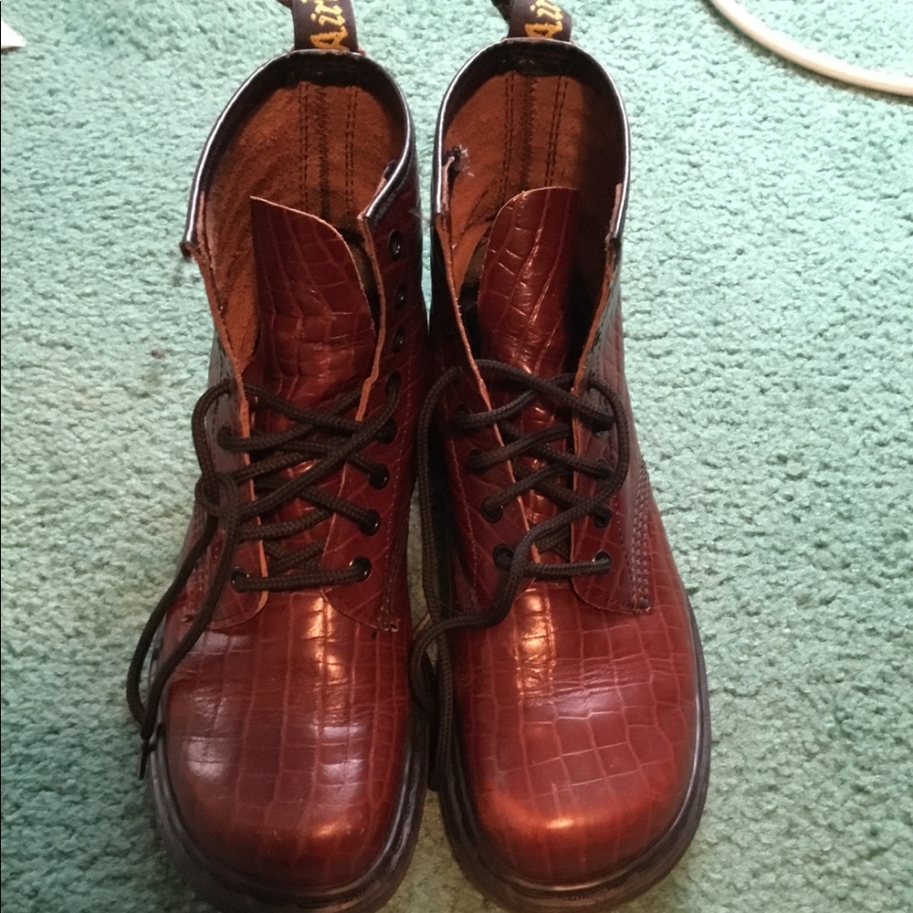 Dr. Marten’s Maroon Croc Boots